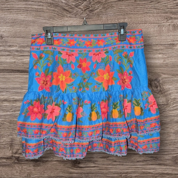 FARM Rio Blue Tropical Tapestry Mini Skirt - Picture 8 of 9